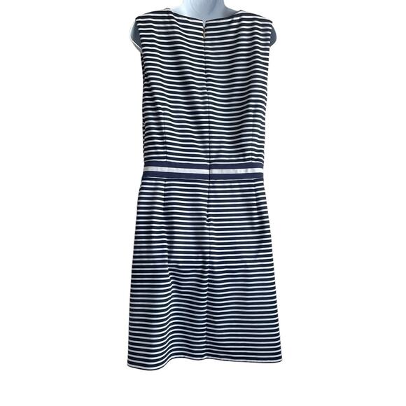 Draper James Sheath Women Dress 2X Navy White Stripe Knee Length Coastal Preppy - Picture 3 of 10